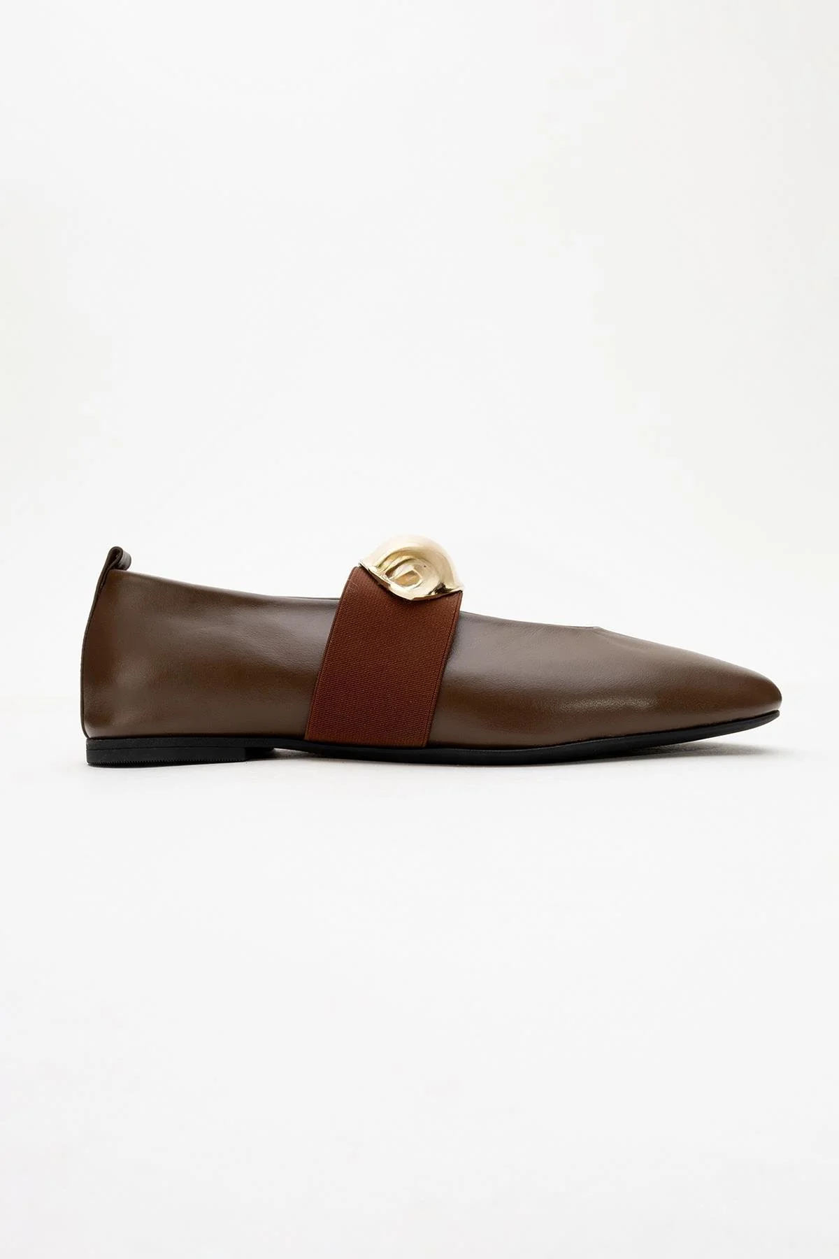 Zoey - Brown Leather Ballet Flats (Women) - Image 5
